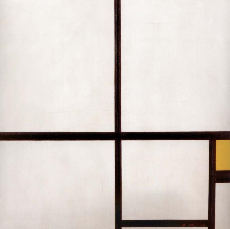 Piet Mondrian Conformation with yellow oil painting image